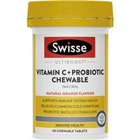 Swisse Vitamin C + Probiotic Chewable 60 Chewable Tablets