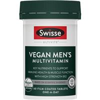 Swisse Vegan Mens Ultivite 60 Tablets