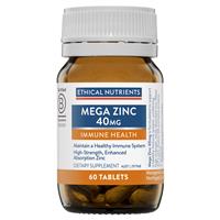 Ethical Nutrients Mega Zinc 40mg 60 Tablets