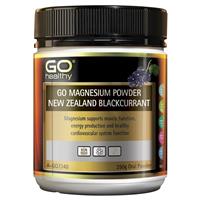 GO Healthy Magnesium Powder New Zealand Blackcurrant 250g