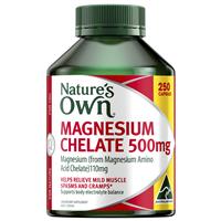 Nature’s Own Magnesium Chelate 500Mg 250 Capsules Exclusive Size