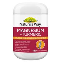 Nature’s Way Magnesium + Turmeric 150 Tablets New Formula