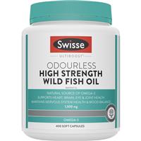 Swisse Ultiboost Odourless High Strength Wild Fish Oil 1500mg 400 Capsules