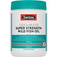 Swisse Ultiboost Odourless Super Strength Wild Fish Oil 2000mg 200 Capsules