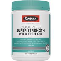 Swisse Ultiboost Odourless Super Strength Wild Fish Oil 2000mg 300 Capsules Exclusive Size