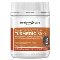 Healthy Care Super Strength Bio Turmeric 3100mg 100 Capsules NEW