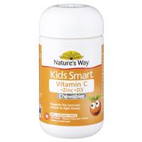 Nature’s Way Kids Smart Vitamin C + Zinc + D 75 Chewable Tablets