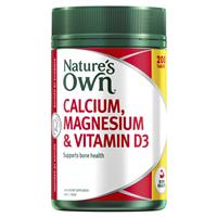 Nature’s Own Calcium and Magnesium with Vitamin D3 200 Tablets Exclusive Bulk Size