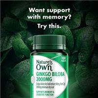 Nature’s Own Ginkgo Biloba 2000mg 100 Tablets