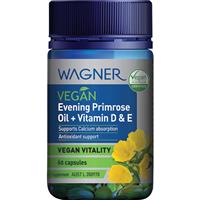 Wagner Vegan Evening Primrose Oil + Vit D & E 60 Capsules