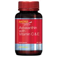 Microgenics Astaxanthin High Strength With Vitamin C & E 60 Capsules