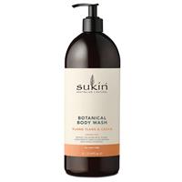 Sukin Botanical Body Wash Ylang Ylang & Cedar 1 Litre Pump